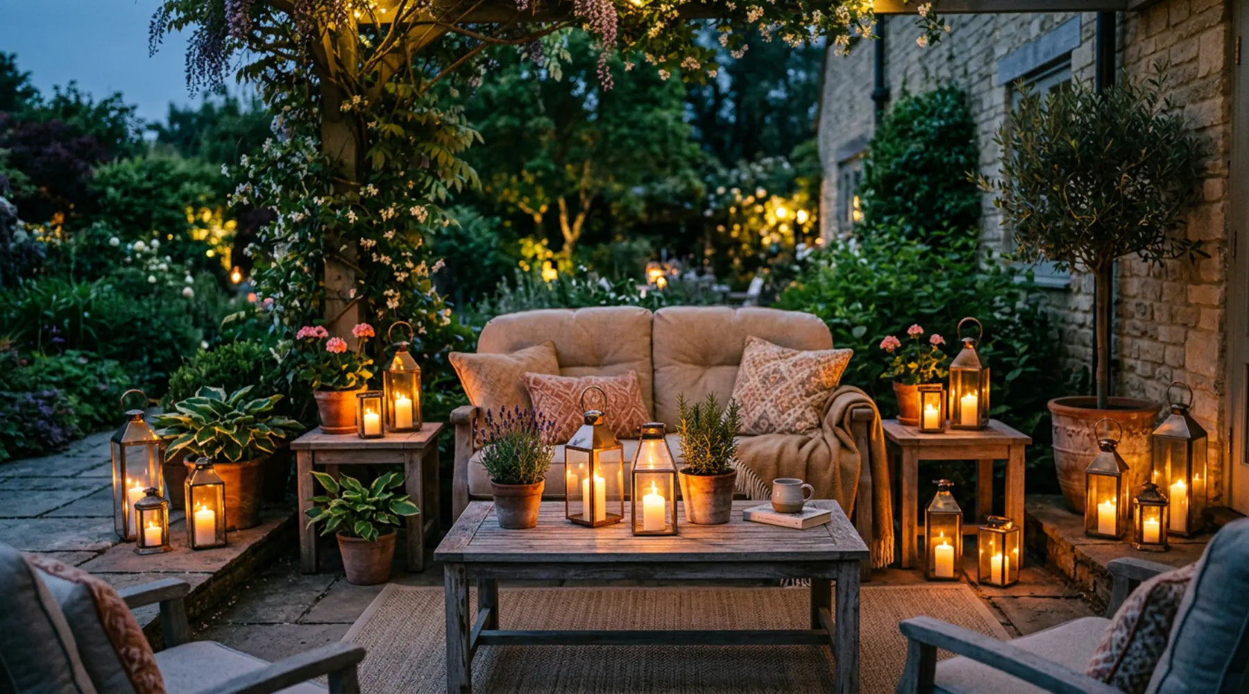 Outdoor Lighting Ideas Using Candle Lanterns for a Cozy Backyard