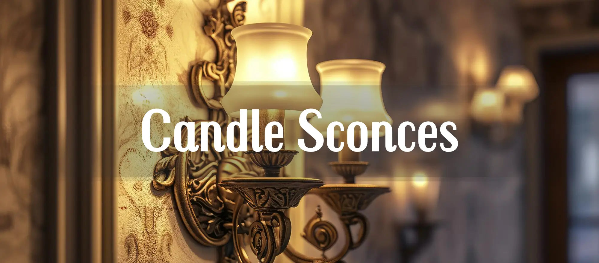 A pair of candle sconces on a wall soft glowing candle light