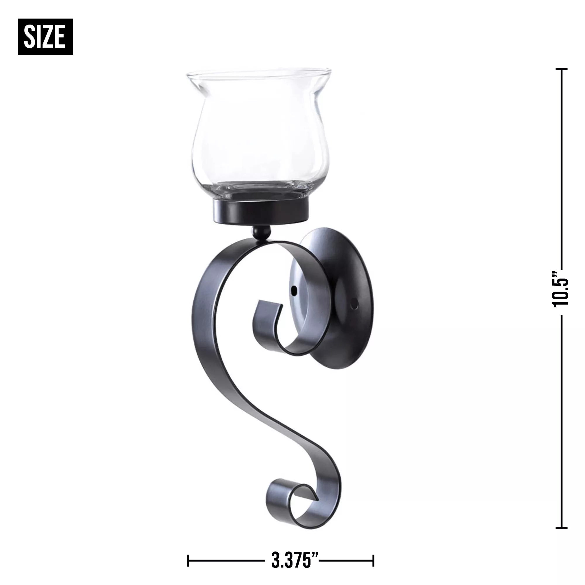 Scrolling Candle Wall Sconce - Saunni Bee - Wall Candle Sconce