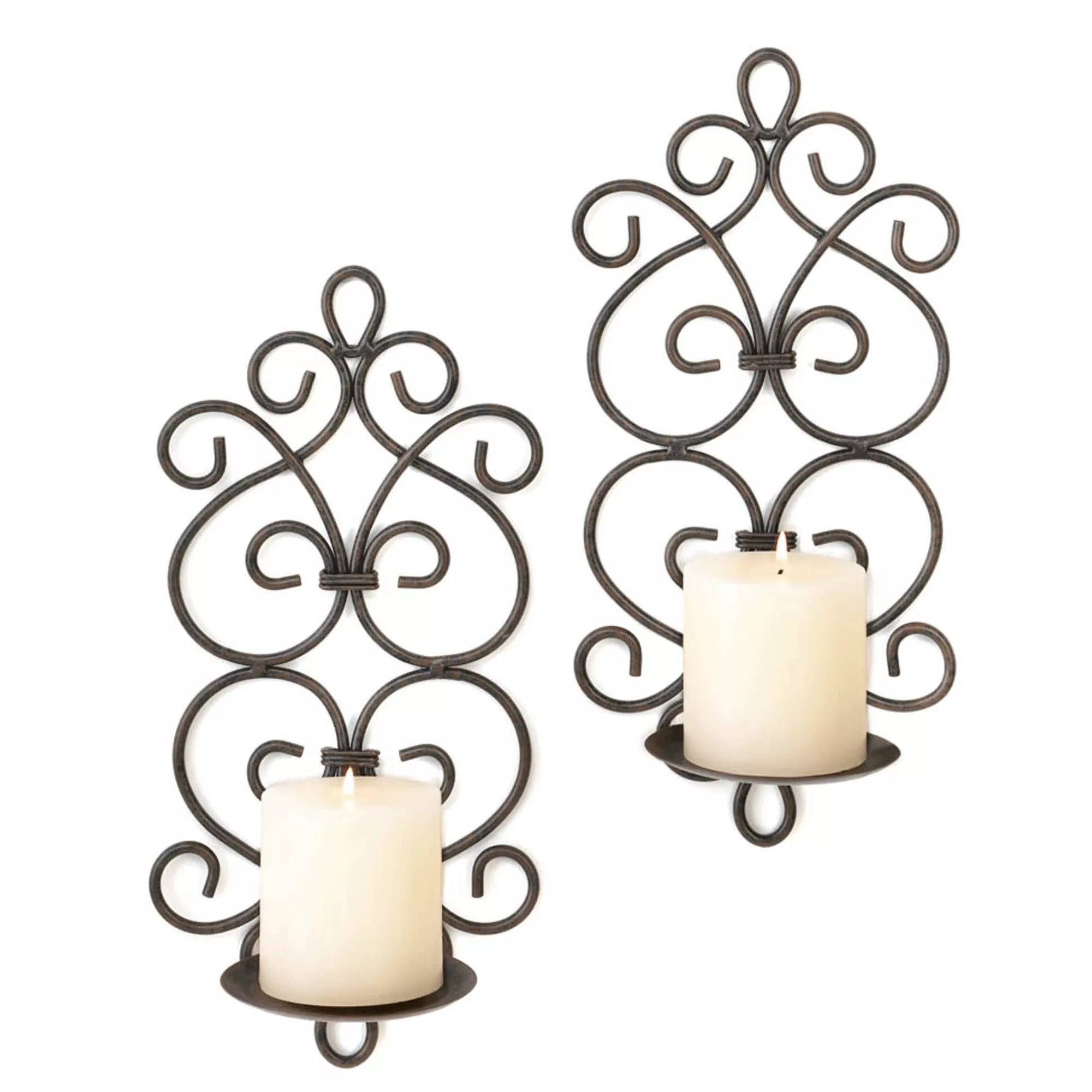 Scrollwork Wall Sconces - Saunni Bee - Wall Candle Sconce