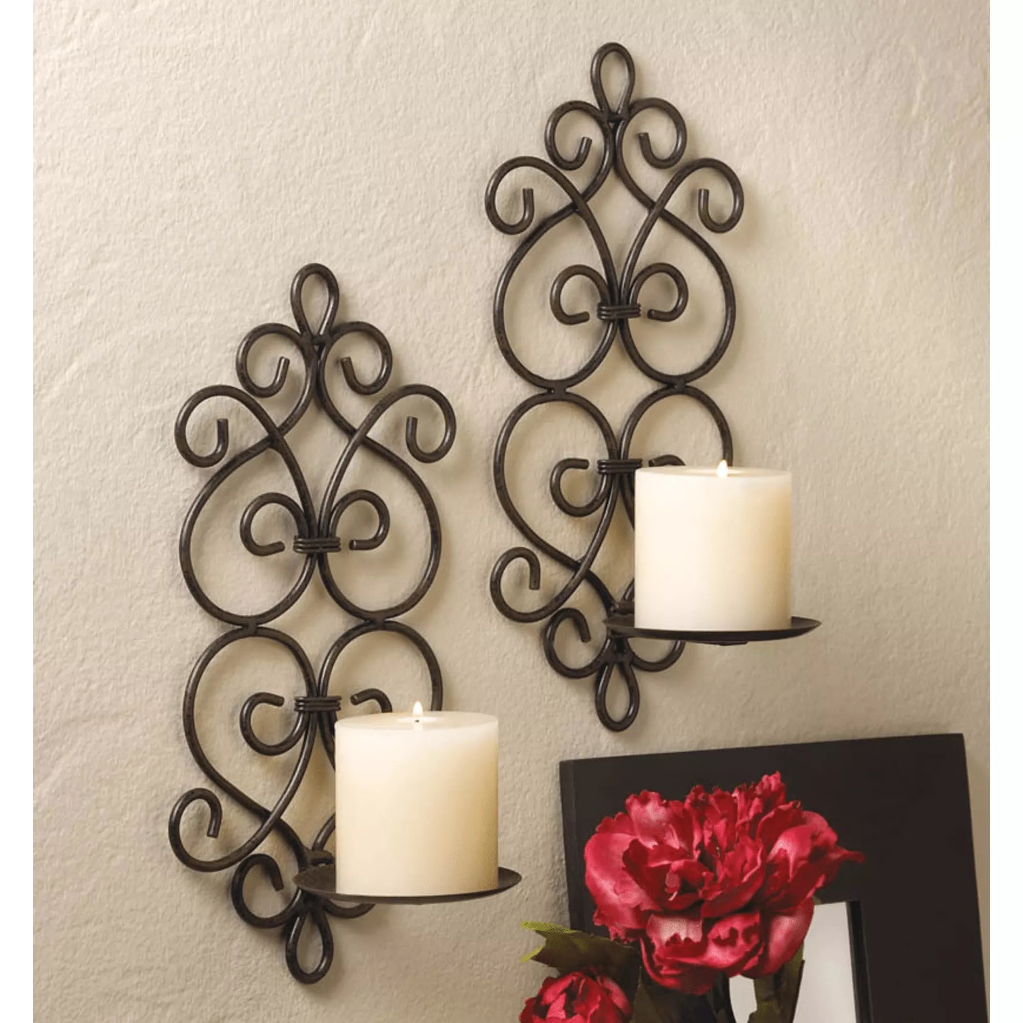 Scrollwork Wall Sconces - Saunni Bee - Wall Candle Sconce