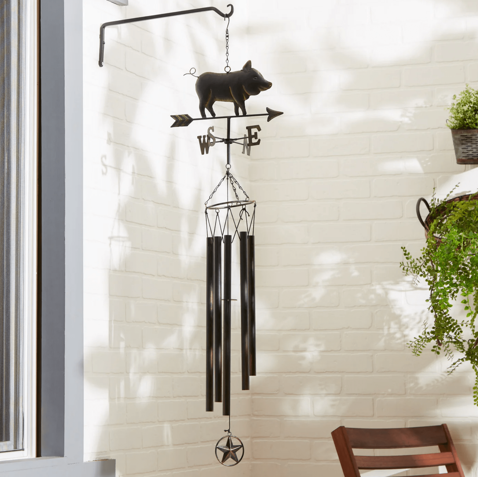 Weathervane Wind Chime - Iron Pig - Saunni Bee - Weathervane
