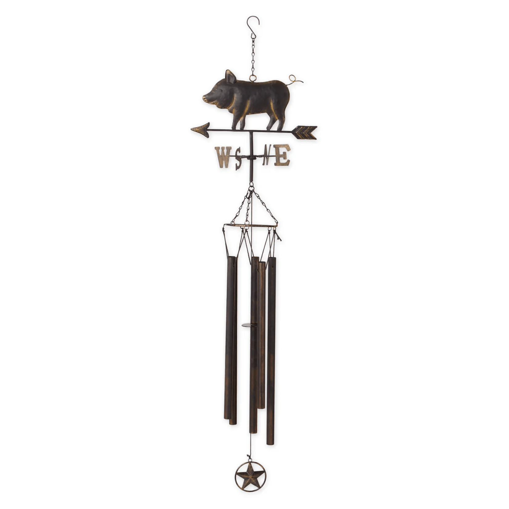 Weathervane Wind Chime - Iron Pig - Saunni Bee - Weathervane