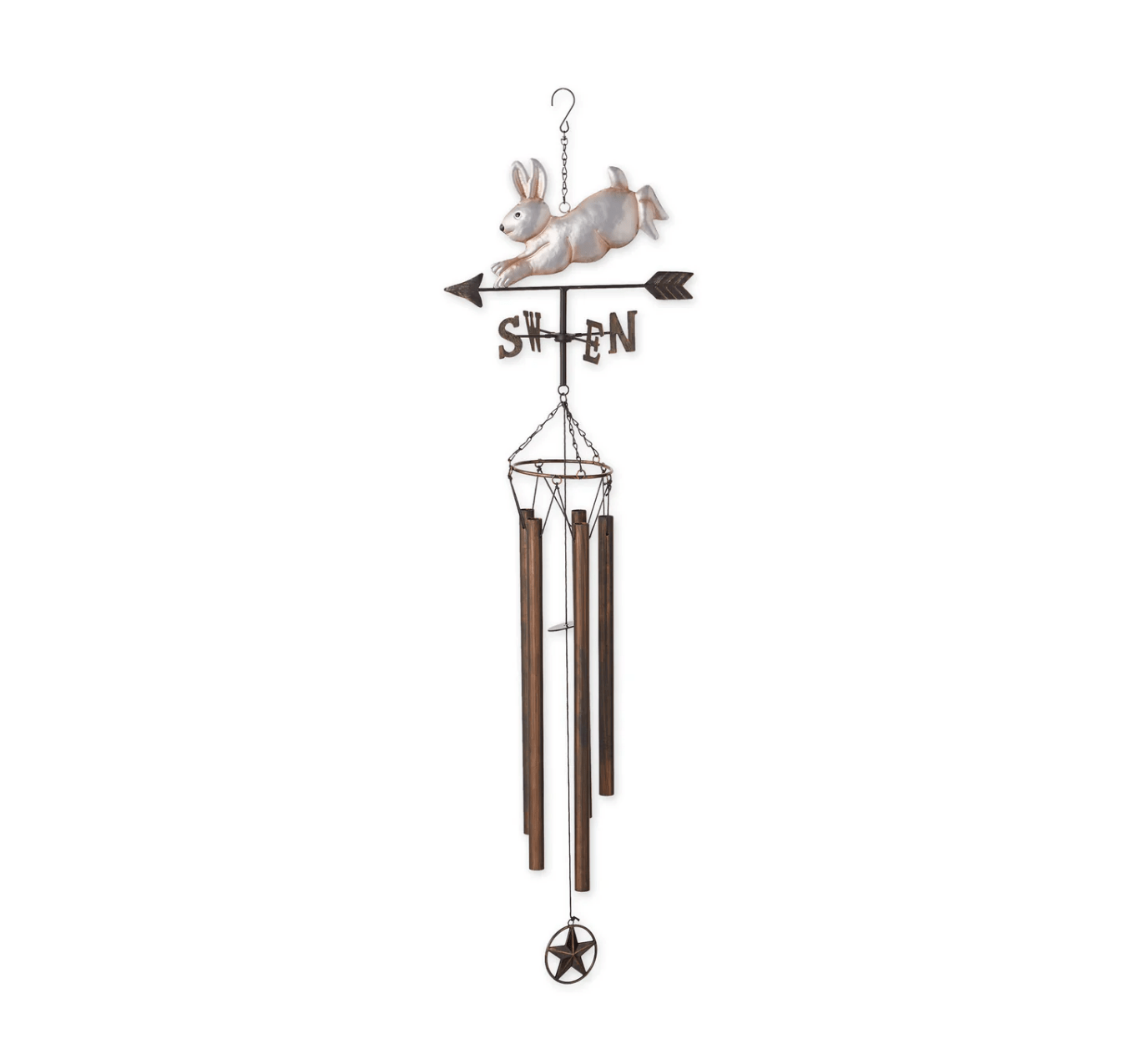 Weathervane Wind Chime - Silver Bunny - Saunni Bee - Weathervane