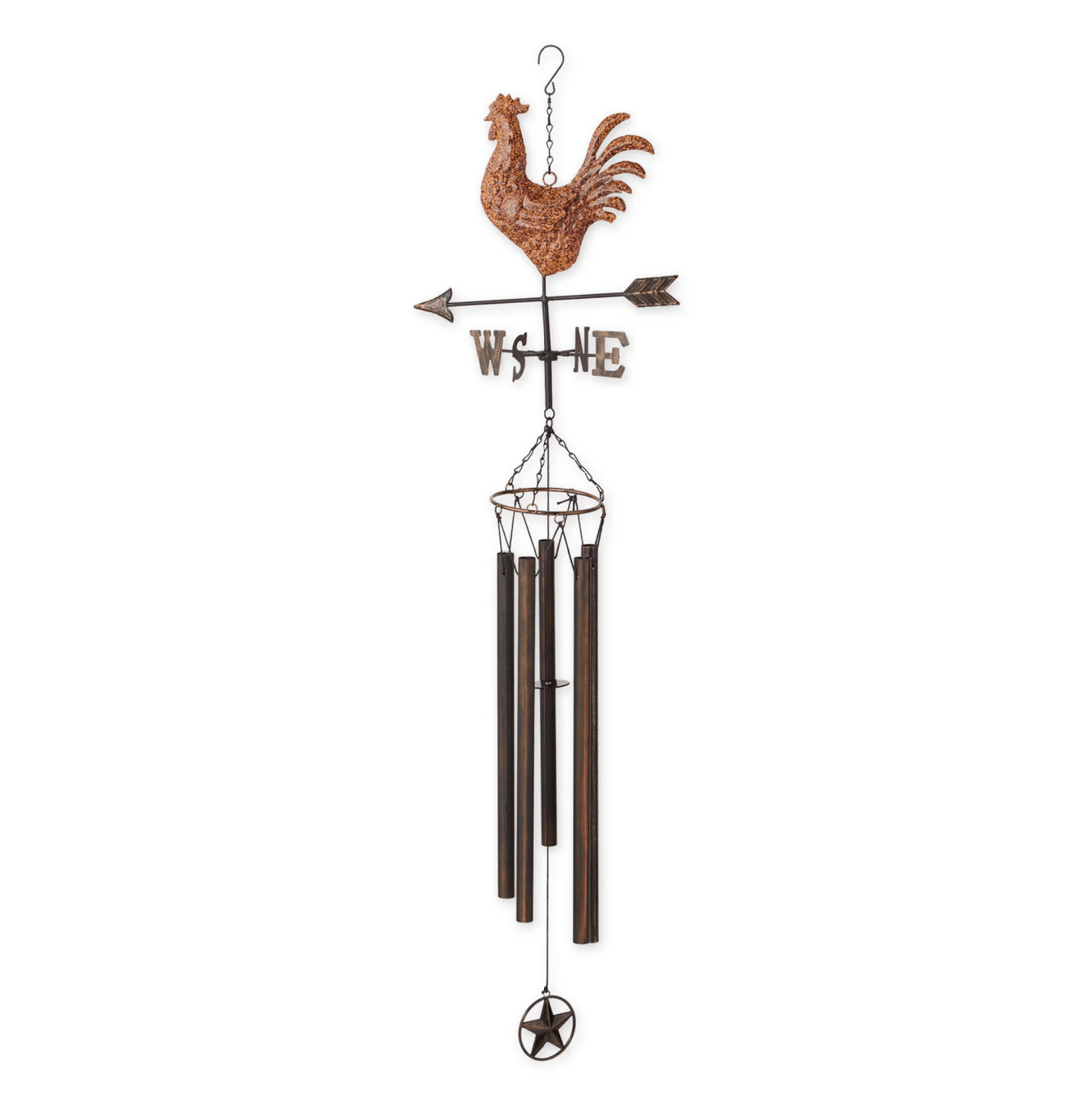 Weathervane Wind Chimes - Copper Rooster - Saunni Bee - Weathervane