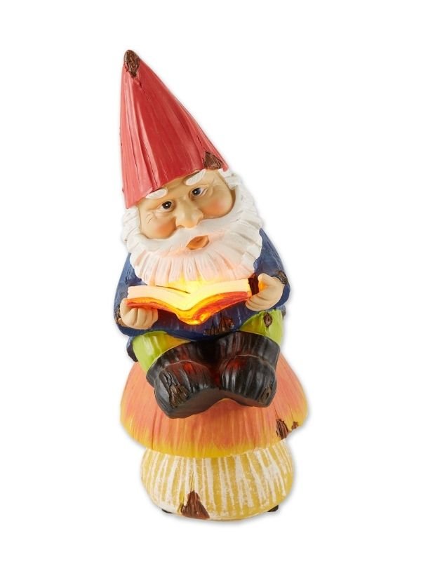 Bookworm Gnome Solar Statue - Saunni Bee - Sculptures & Statues