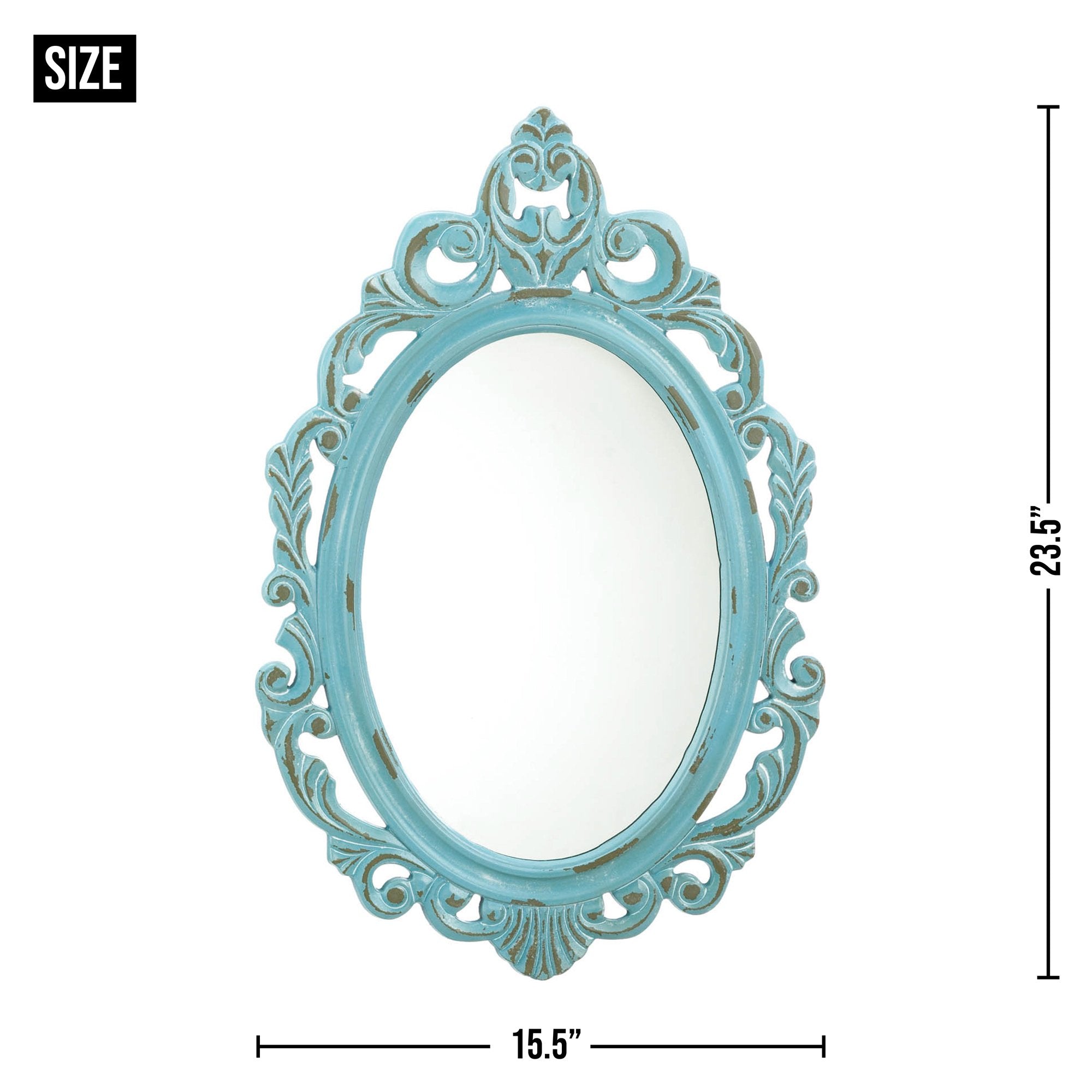 Distressed Baby Blue Wall Mirror - Saunni Bee - Home Decor