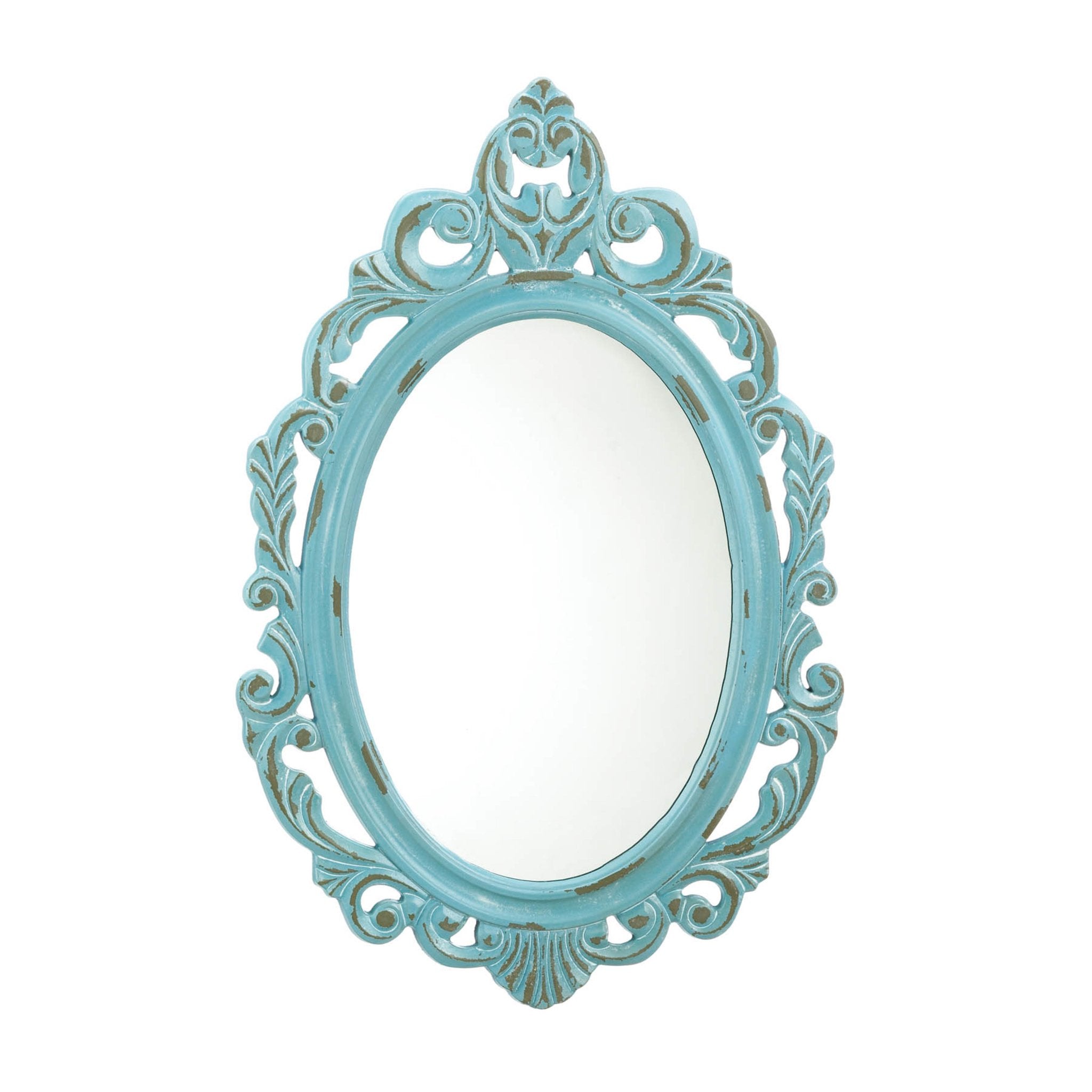 Distressed Baby Blue Wall Mirror - Saunni Bee - Home Decor