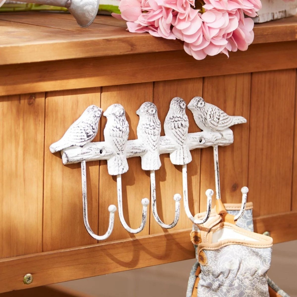 Distressed Birds Cast Iron Wall Hook - Saunni Bee - Decor