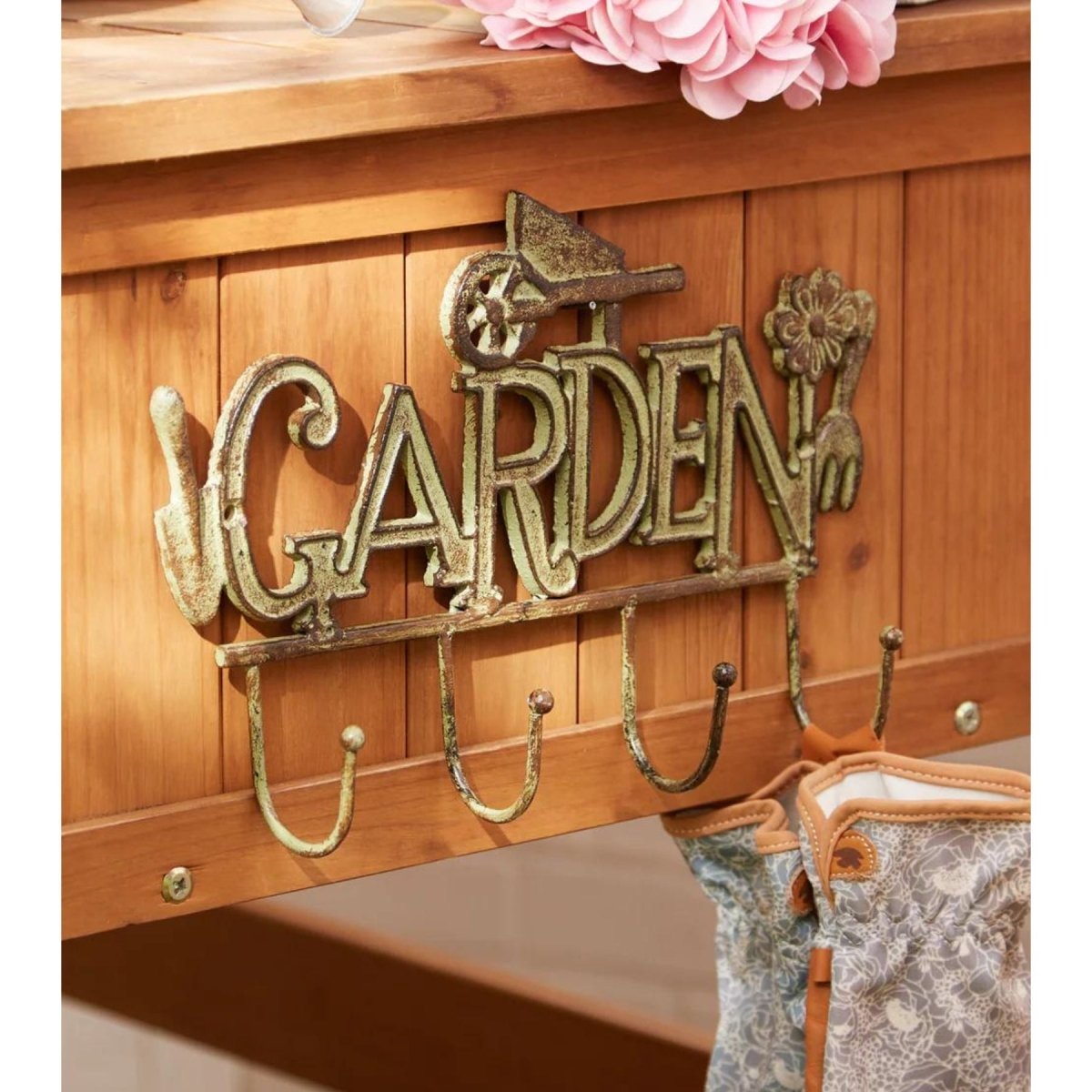 Garden 4-Hook Iron Wall Mount - Saunni Bee - Decor