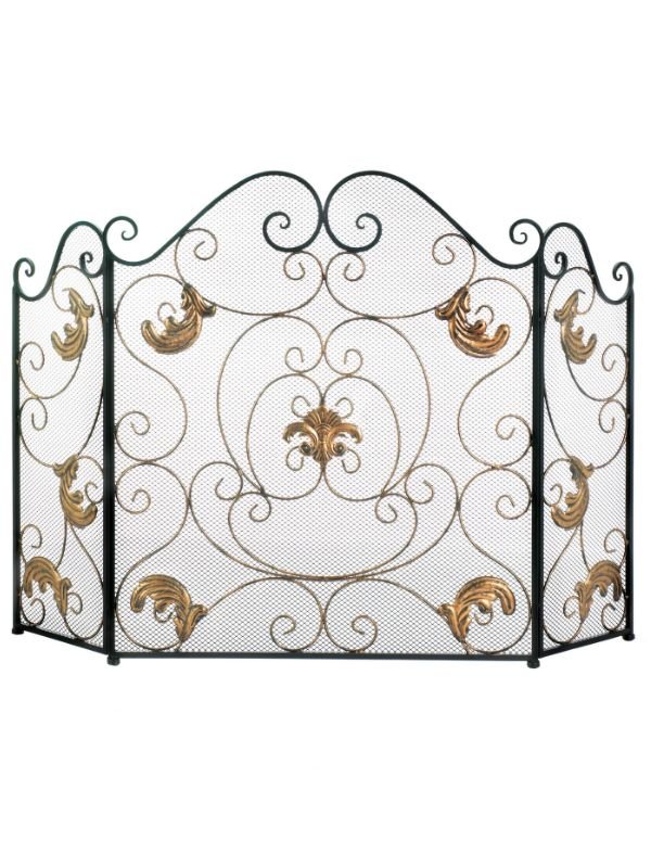 Golden Fleur-de-lis Fireplace Screen - Saunni Bee - Decor