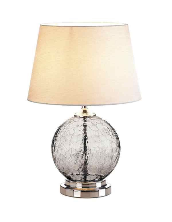 Grey Cracked Glass Table Lamp - Saunni Bee - Lighting