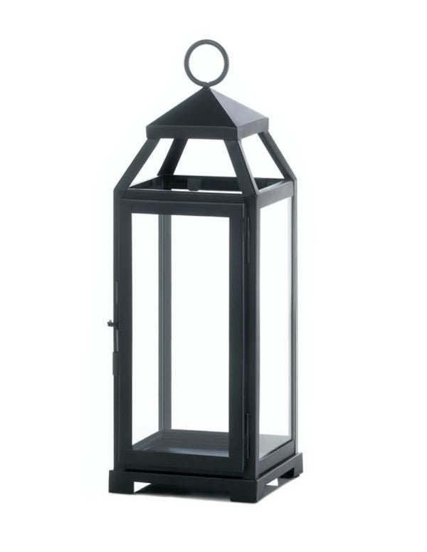Medium Sleek Iron and Glass Lantern - Stylish Illumination