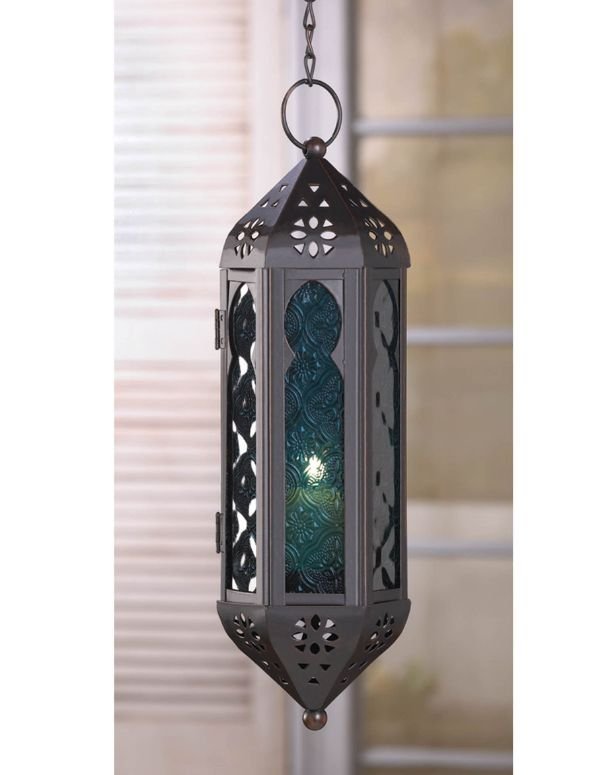 Ocean Blue Serenity Hanging Candle Lantern - Saunni Bee - Lanterns