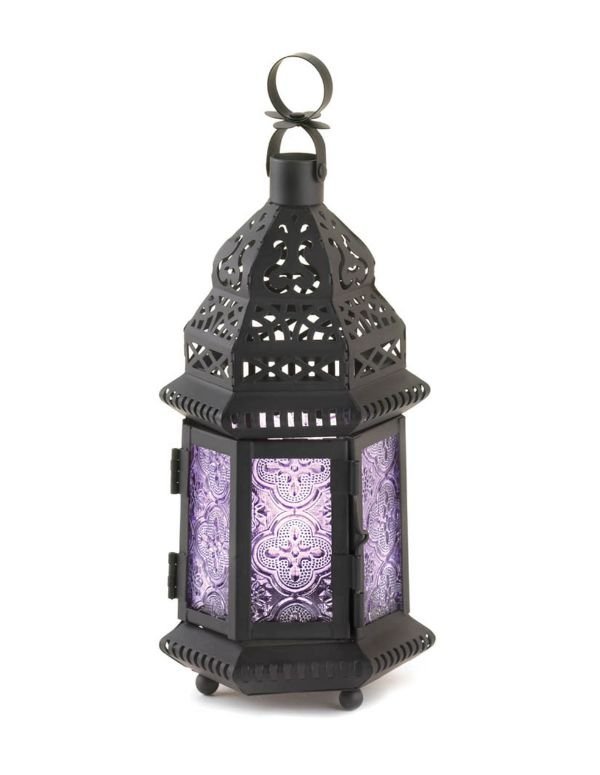 Purple Moroccan Style Lantern - Saunni Bee - Lanterns