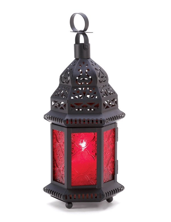 Red Glass Moroccan Style Lantern - Saunni Bee - Lanterns