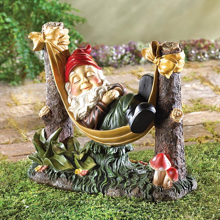 Slumbering Gnome Statue - Saunni Bee - Patio; Lawn & Garden