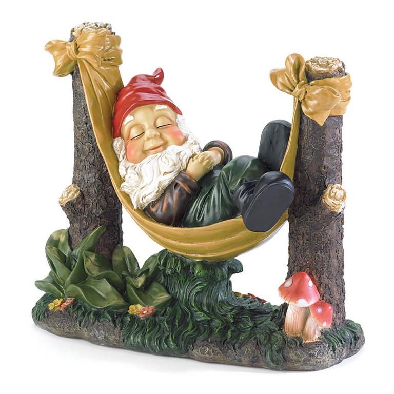 Slumbering Gnome Statue - Saunni Bee - Patio; Lawn & Garden