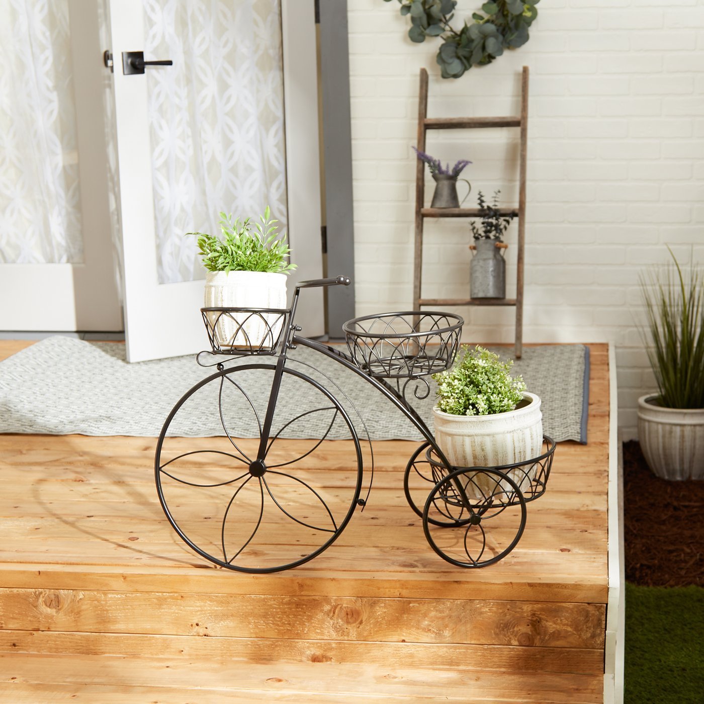 Tricycle Triple Plant Stand - Saunni Bee - Patio; Lawn & Garden
