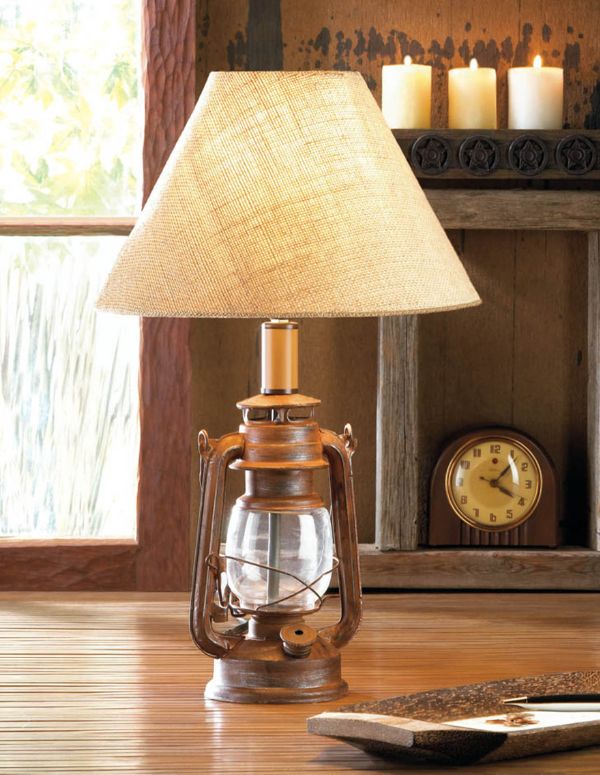 Vintage Camping Lantern Table Lamp - Saunni Bee - Lighting