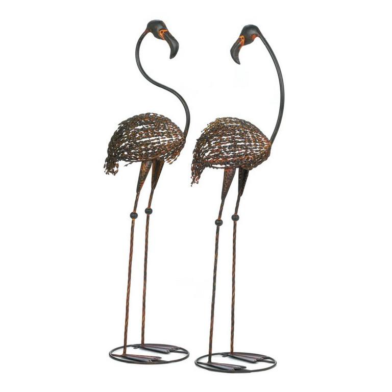 Wild Flamingo Garden Art Duo - Saunni Bee - Patio; Lawn & Garden
