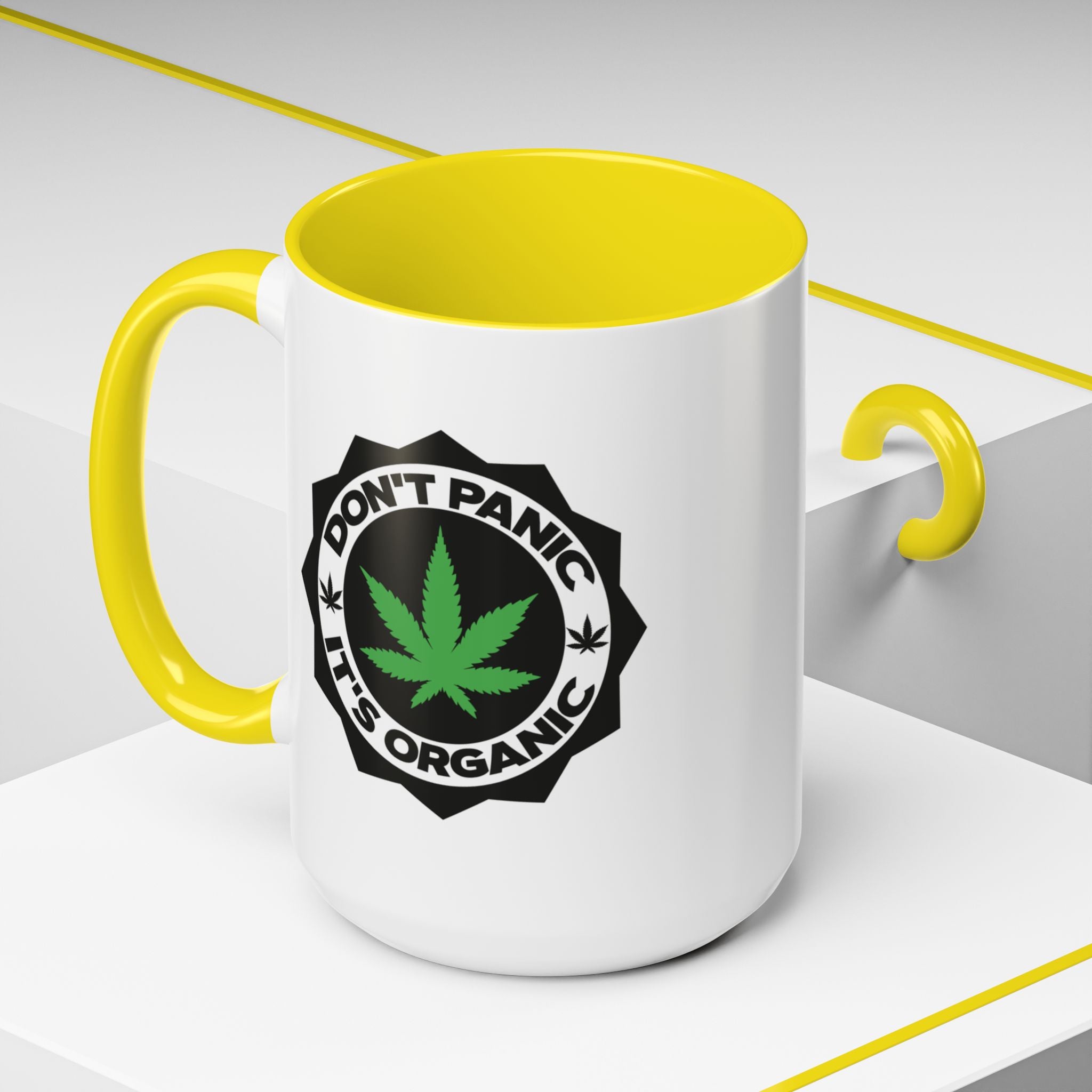 Don't Panic, It's Organic Marijuana Pun Mug - Saunni Bee - 420 Friendly