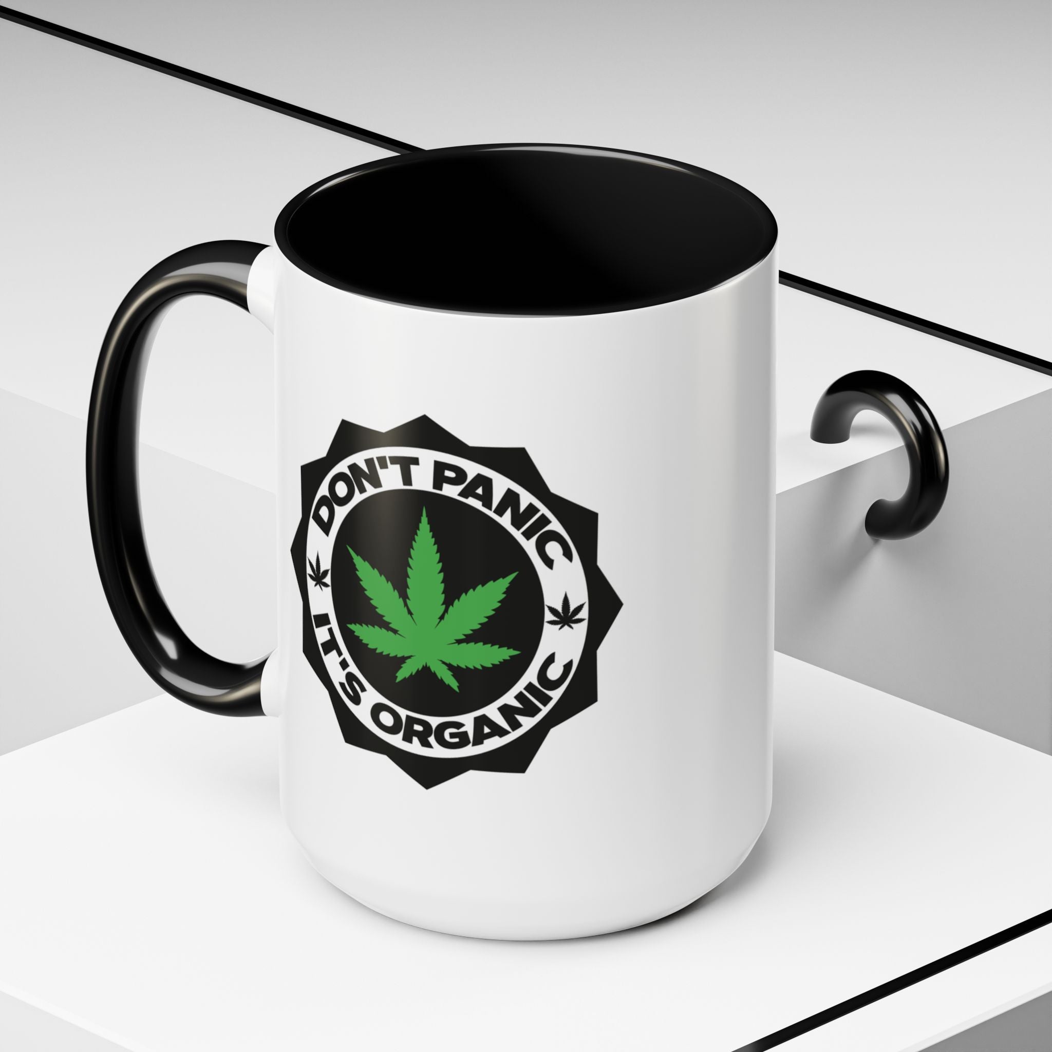 Don't Panic, It's Organic Marijuana Pun Mug - Saunni Bee - 420 Friendly