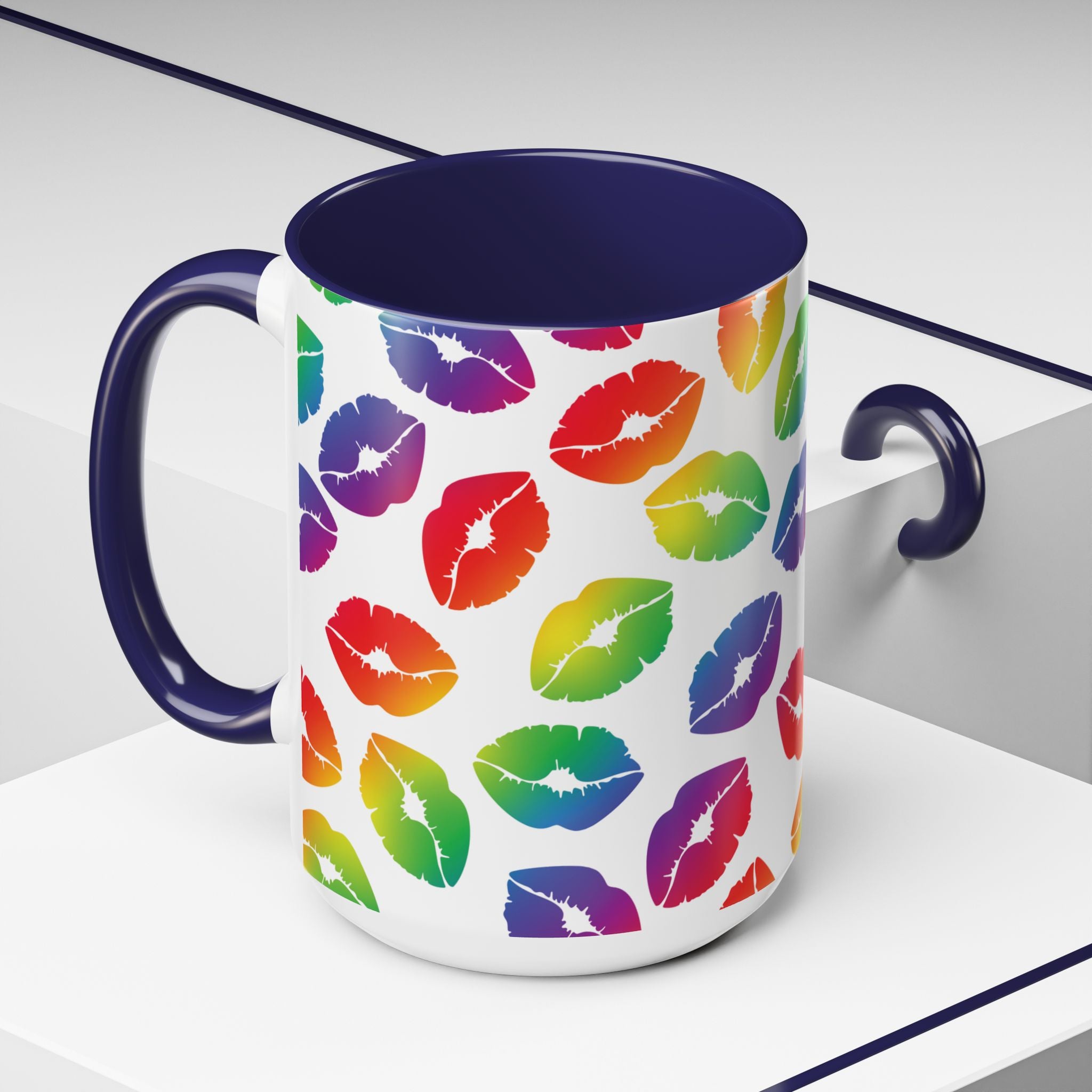 Rainbow Kisses Pride Mug – LGBTQ+ Coffee Mug - Saunni Bee - Pride
