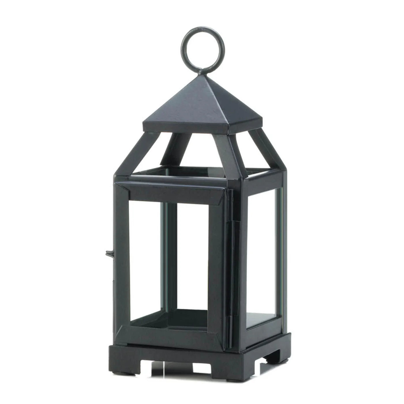 Black lantern with a white background