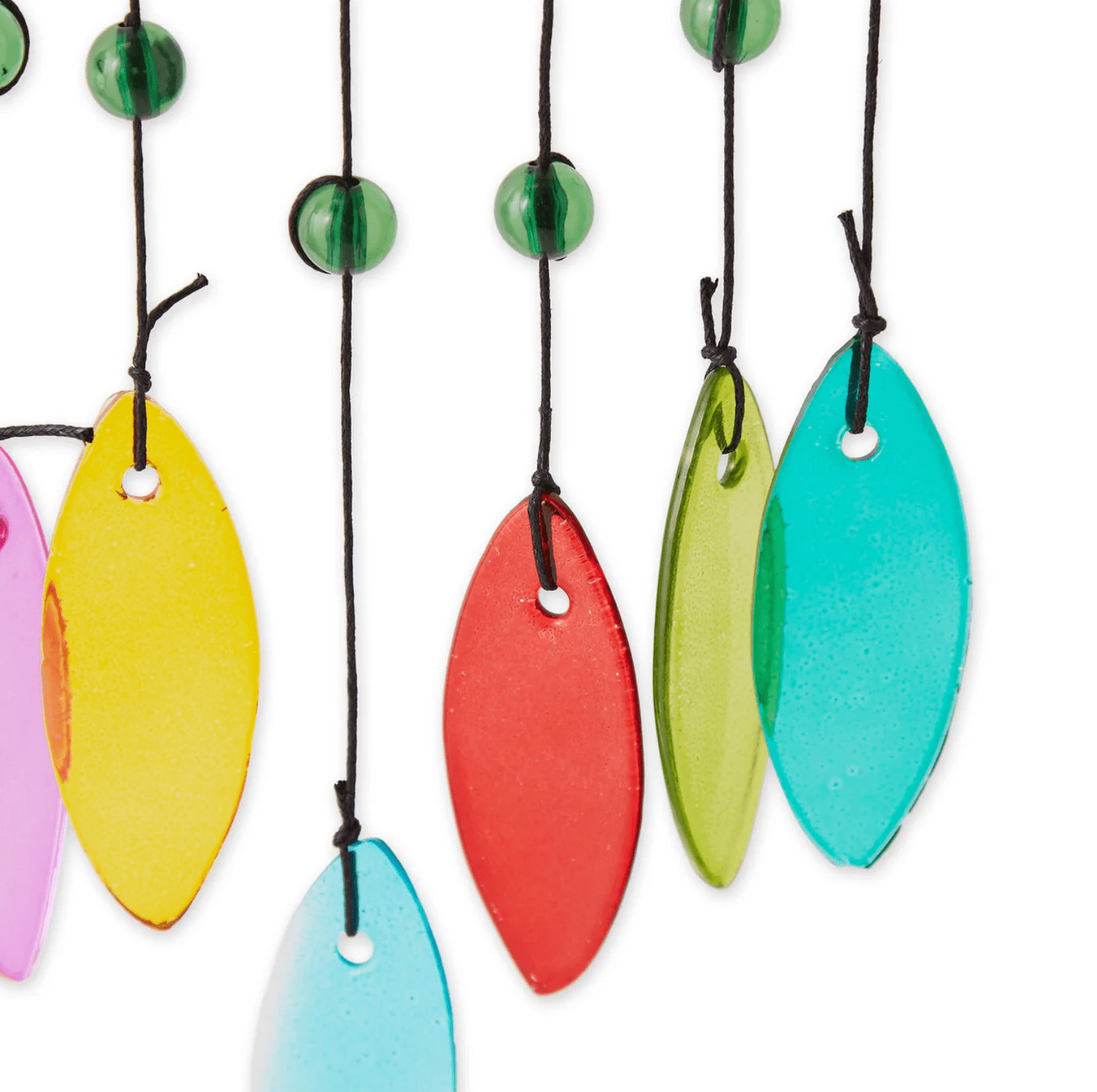 Glass Leaves Wind Chimes - Butterfly Iron Ornament - Saunni Bee - Garden Art