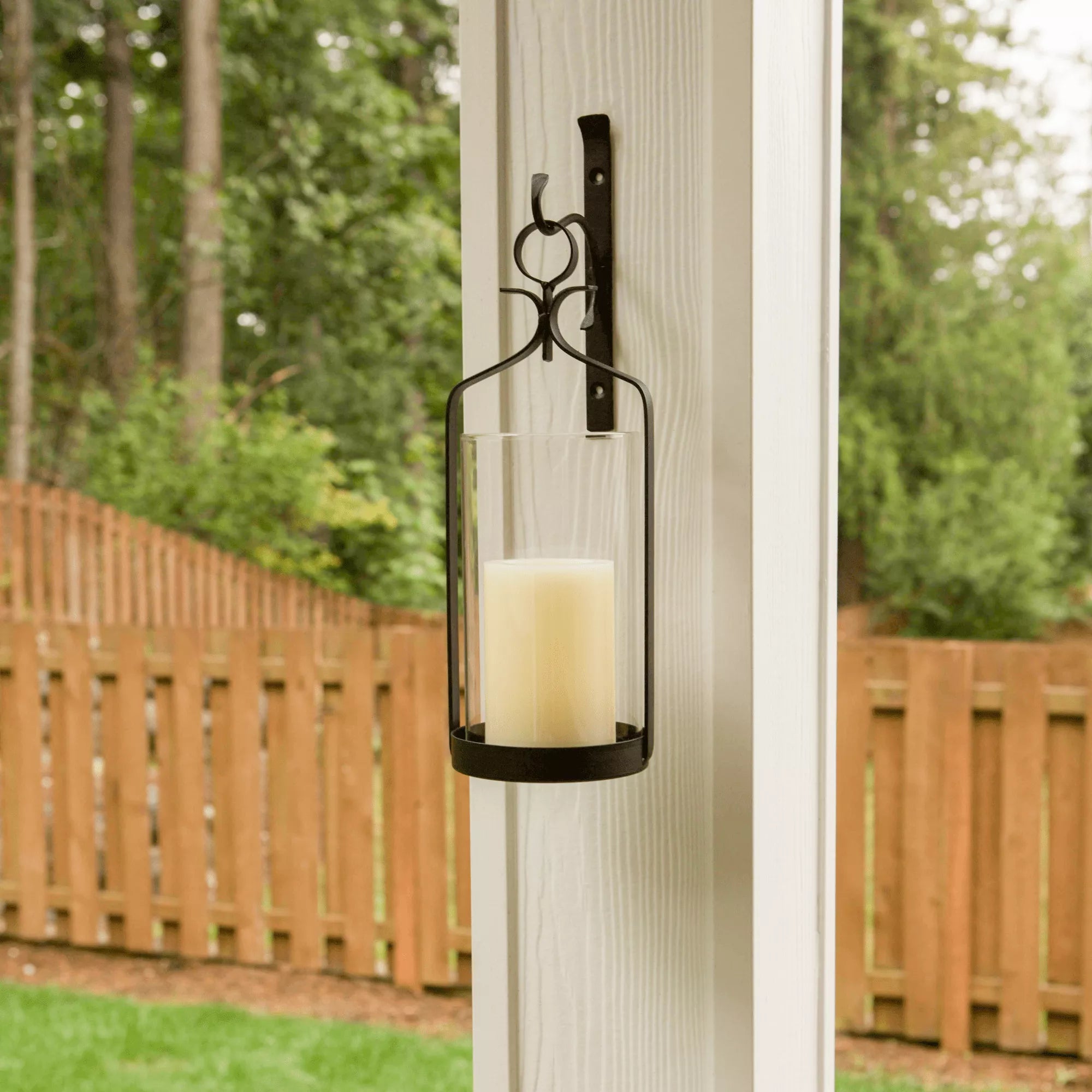 Hanging Hurricane Glass Wall Sconce - Saunni Bee - Wall Candle Sconce