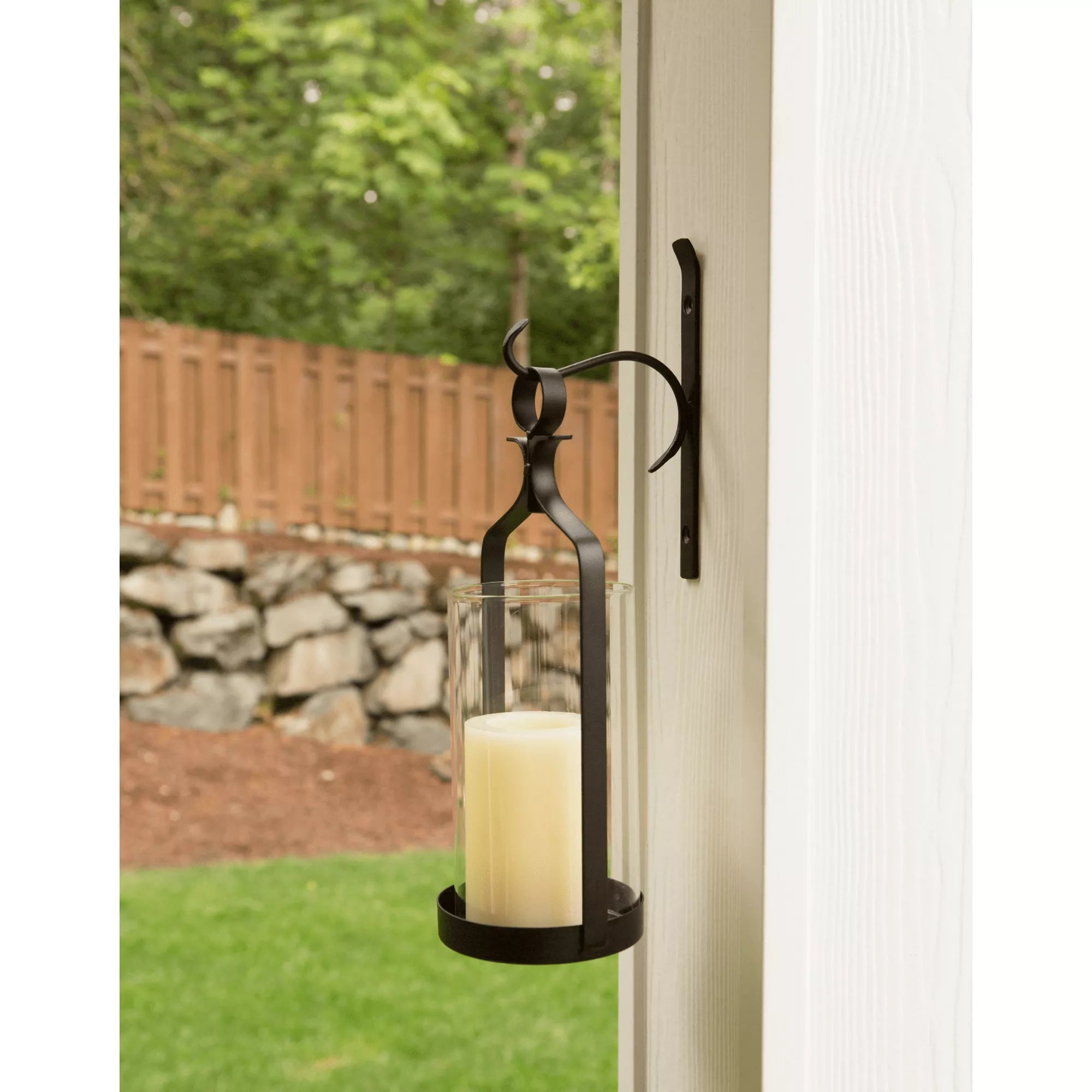 Hanging Hurricane Glass Wall Sconce - Saunni Bee - Wall Candle Sconce