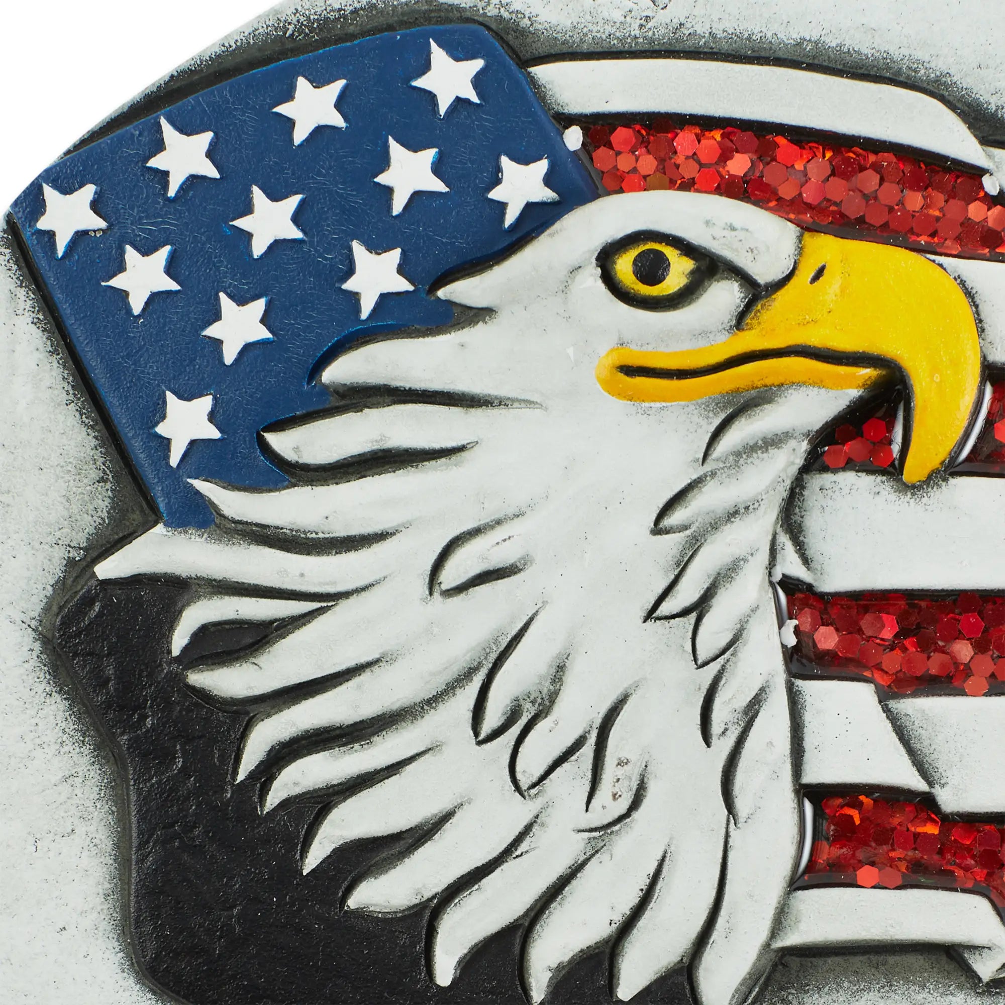 Patriotic eagle with American flag design background on a textured surface