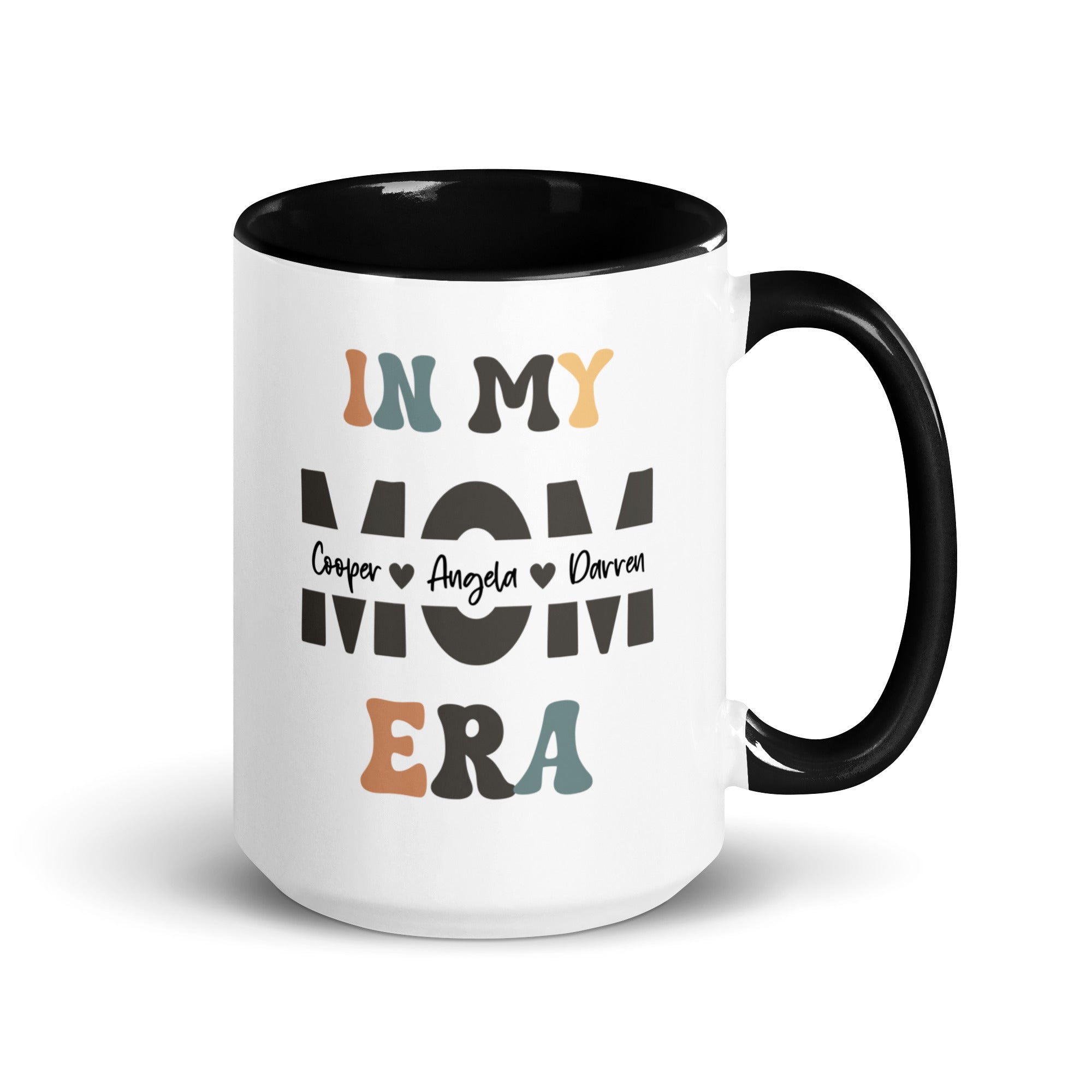 In My Mom Era, 15oz Mug, Customized with Kids' Names - Saunni Bee - For Mom