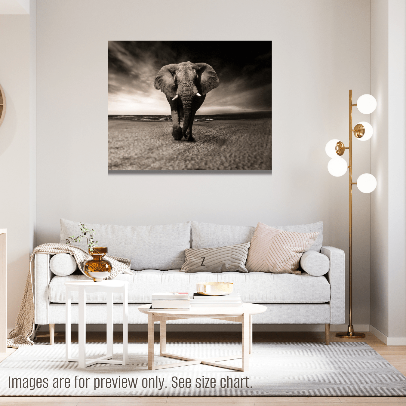Majestic Stroll – Lucky Elephant Wall Art Print - Saunni Bee - Canvas