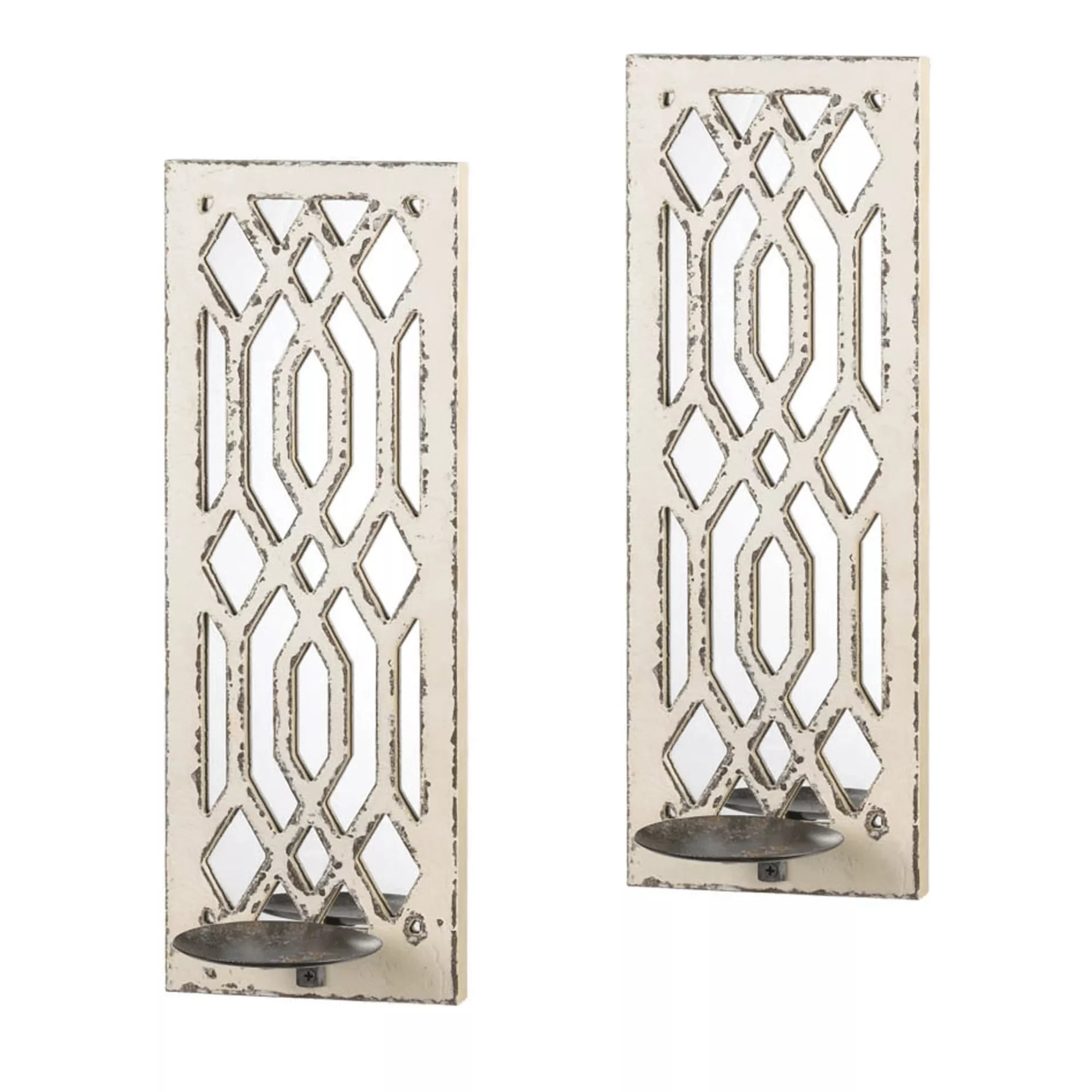 Mirrored Wall Sconce Set - Saunni Bee - Wall Candle Sconce