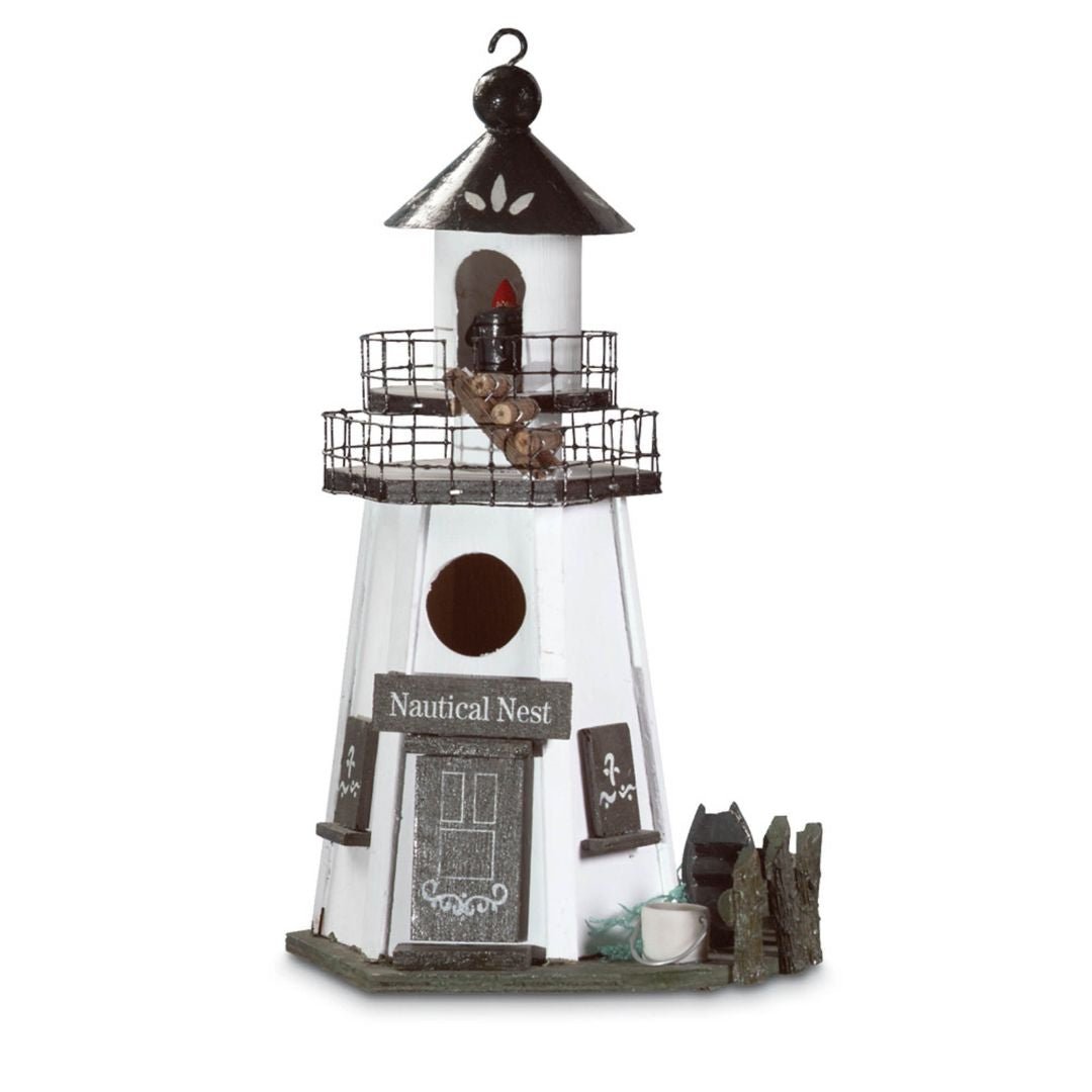 Nautical Nest Birdhouse - Saunni Bee - Lighthouse Birdhouse
