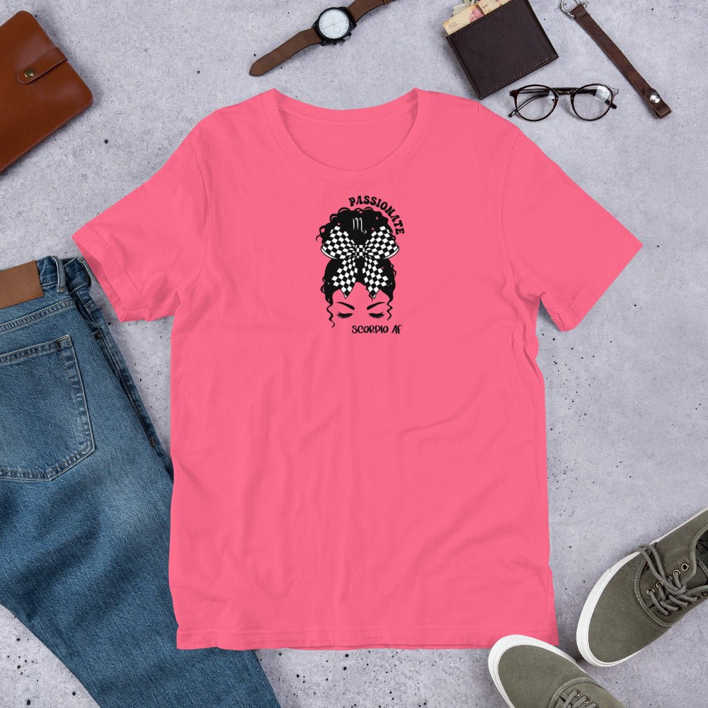 Scorpio AF Unisex T-Shirt – Personalizable Zodiac Gift Idea - Saunni Bee - Zodiac
