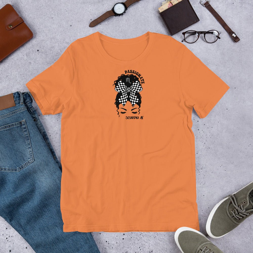 Scorpio AF Unisex T-Shirt – Personalizable Zodiac Gift Idea - Saunni Bee - Zodiac