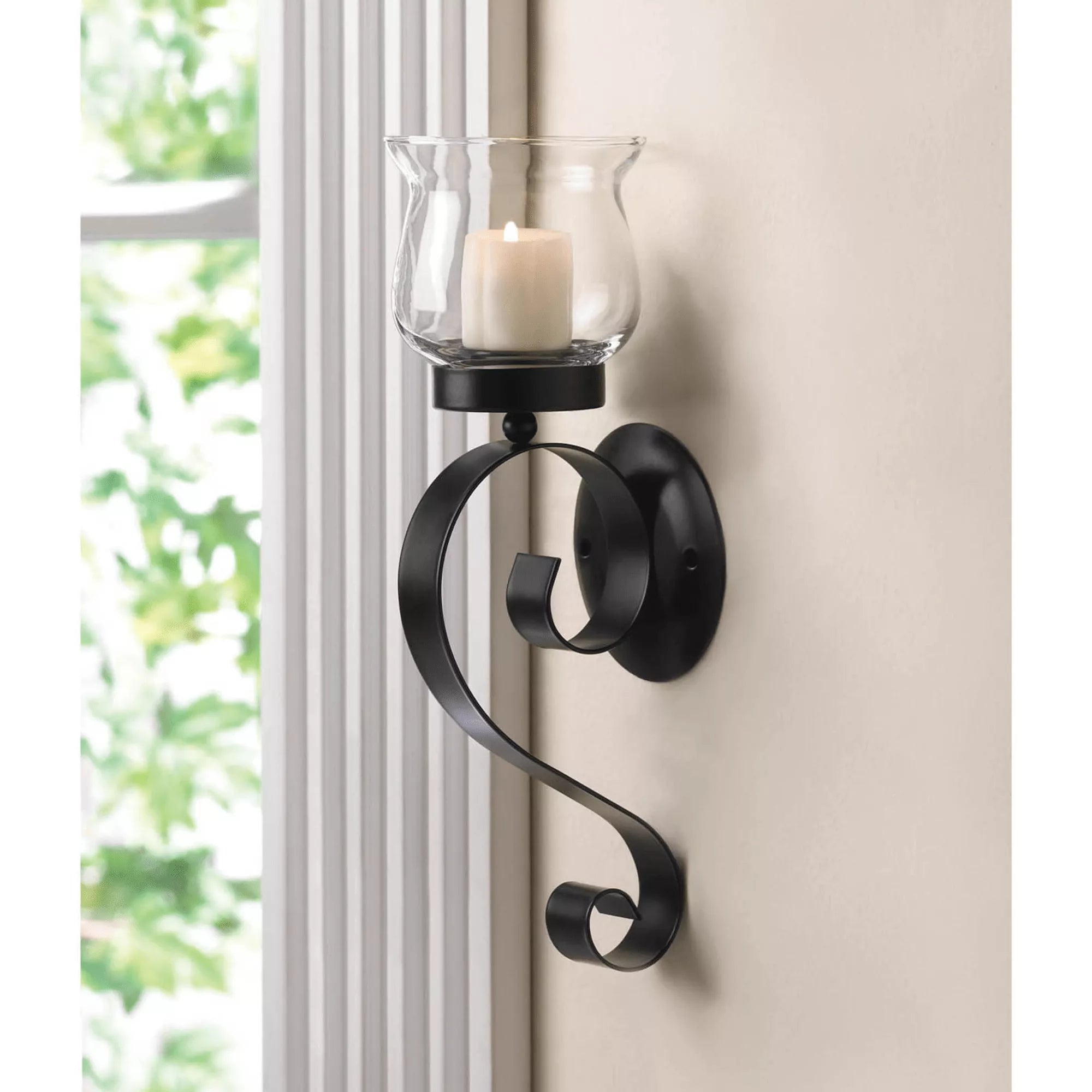 Scrolling Candle Wall Sconce - Saunni Bee - Wall Candle Sconce