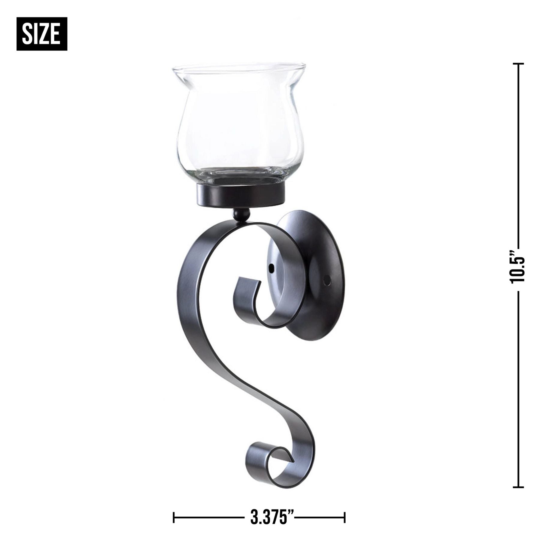Scrolling Candle Wall Sconce - Saunni Bee - Wall Sconce