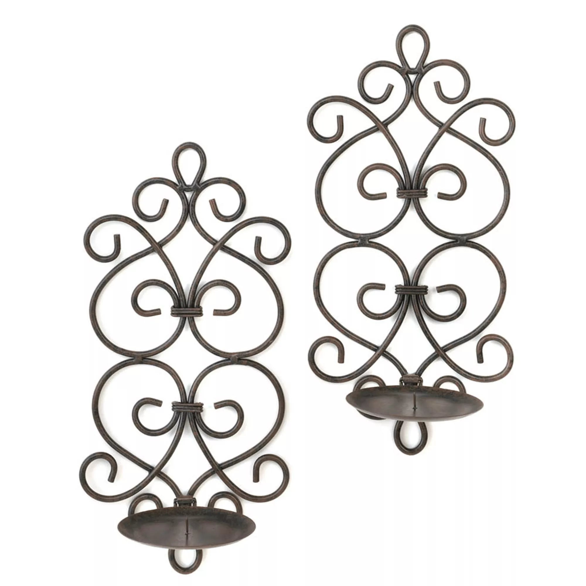 Scrollwork Wall Sconces - Saunni Bee - Wall Candle Sconce