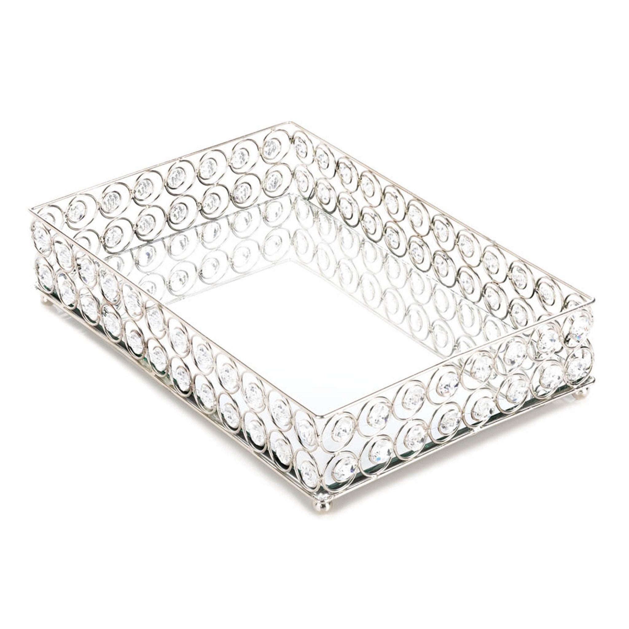 Shimmer Rectangular Jeweled Tray - Saunni Bee - Decorative Trays