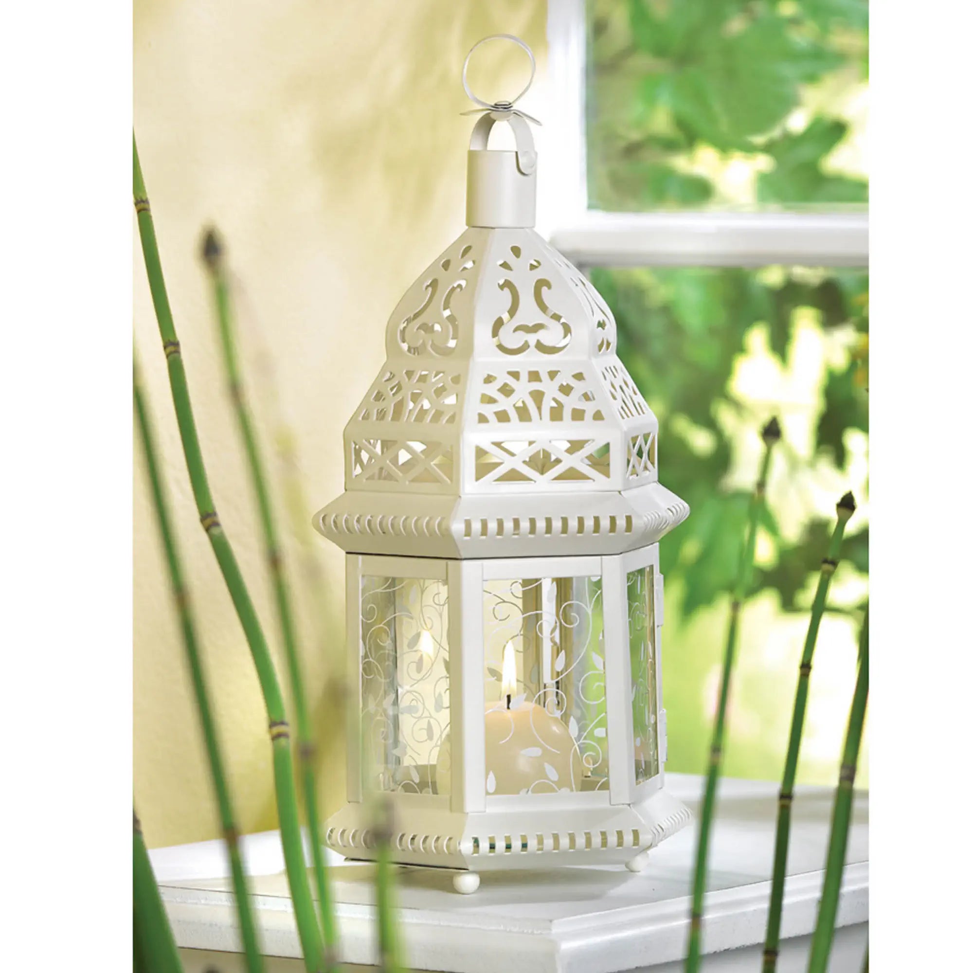 White Moroccan Lantern - Saunni Bee - Moroccan Lantern