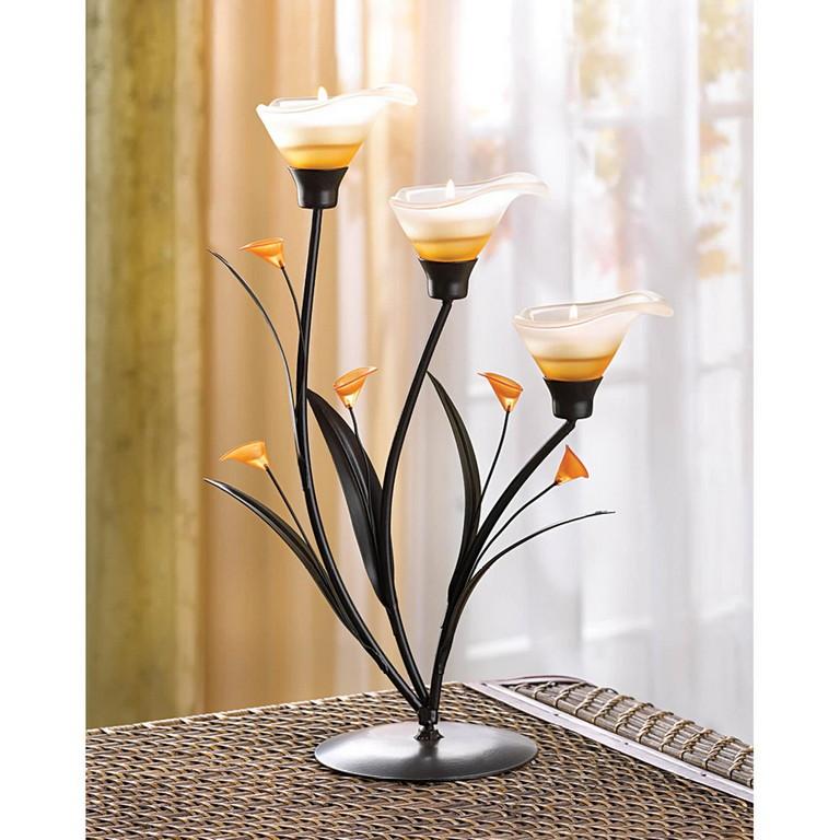Amber Lilies Tealight Holder - Saunni Bee - Lighing