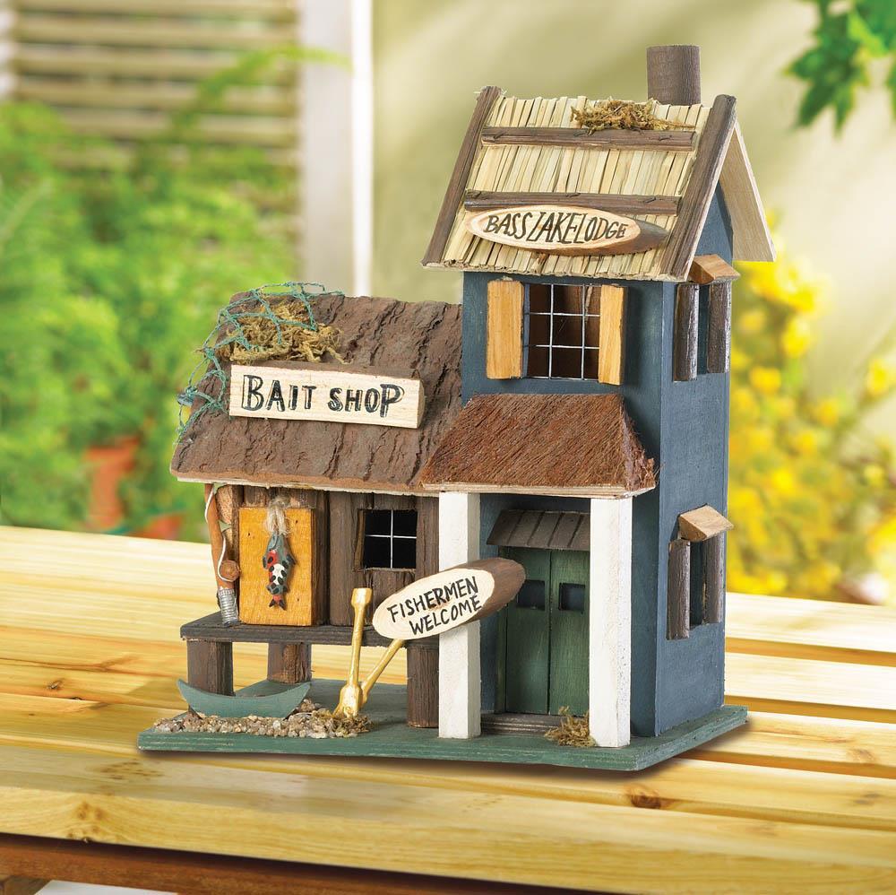 Bass Lake Lodge Birdhouse - Saunni Bee - Patio; Lawn & Garden