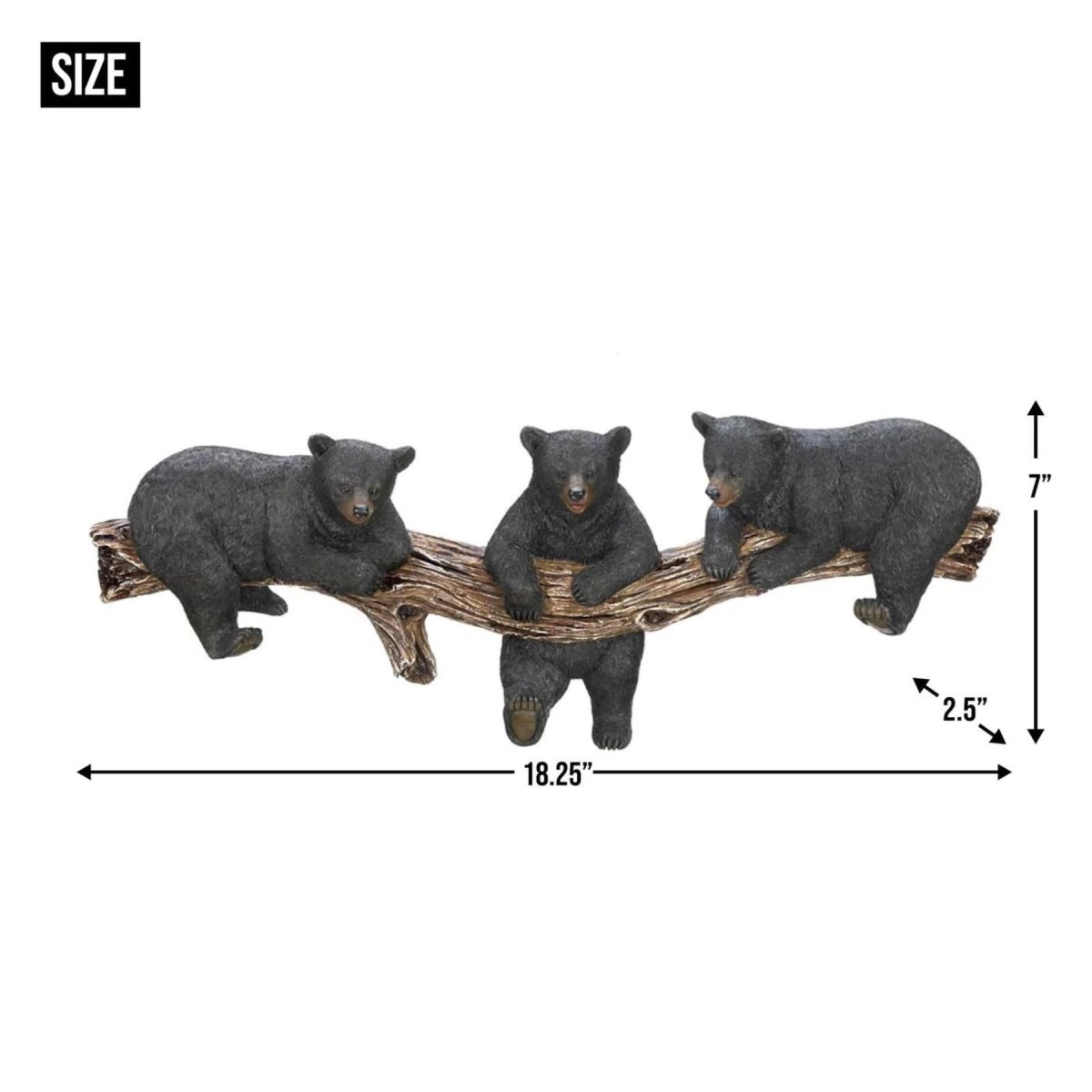 Black Bear Trio 3-Hook Wall Mount - Saunni Bee - Decor