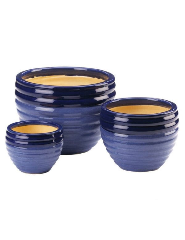 Ceramic Duo Blue Tone Planter Trio - Saunni Bee - Planter