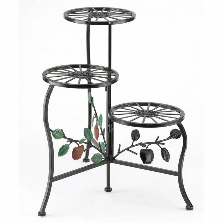 Country Apple Triple Plant Stand - Saunni Bee - Patio; Lawn & Garden