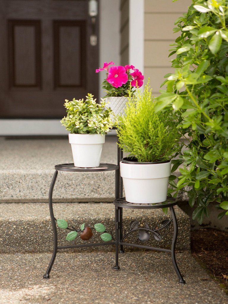 outdoor plant pot with stand Country Apple Plant Stand